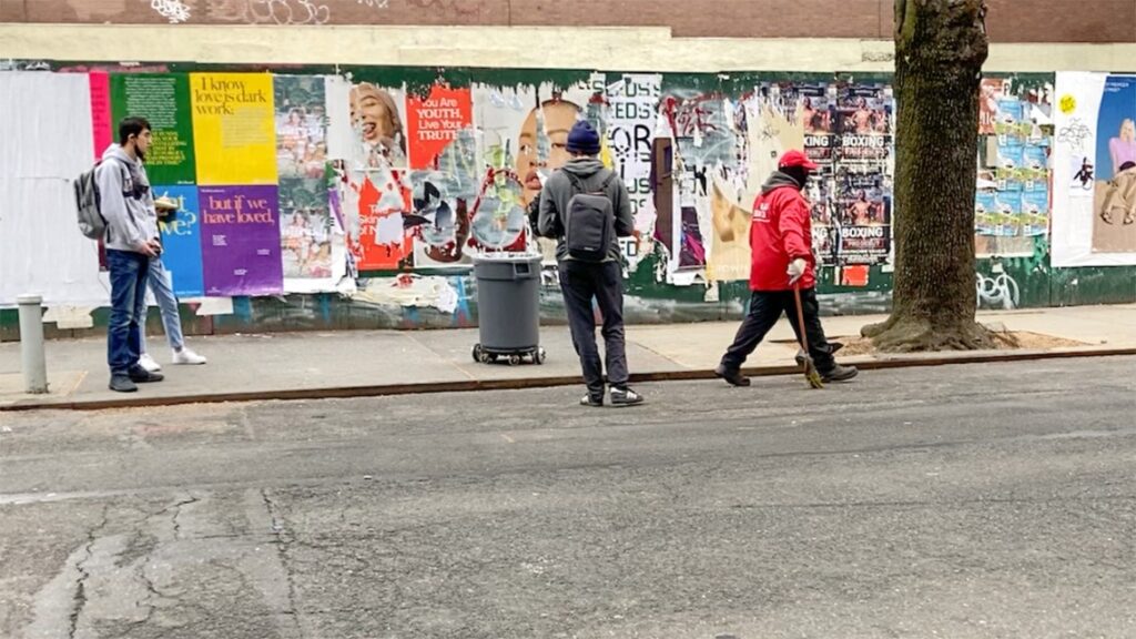 people walking along Manhattan streets