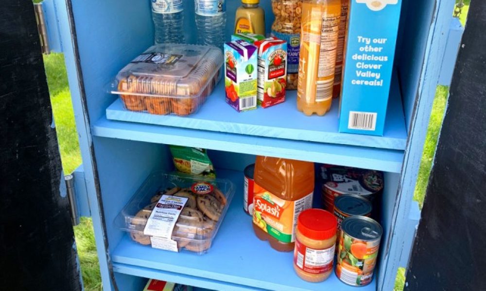 Curbing hunger: Students build inventive outdoor food pantry