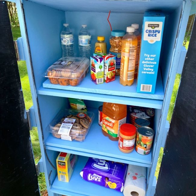 Curbing hunger: Students build inventive outdoor food pantry