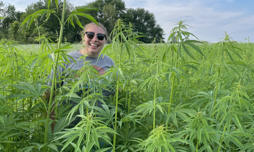 Hailee Greene in a field of hemp