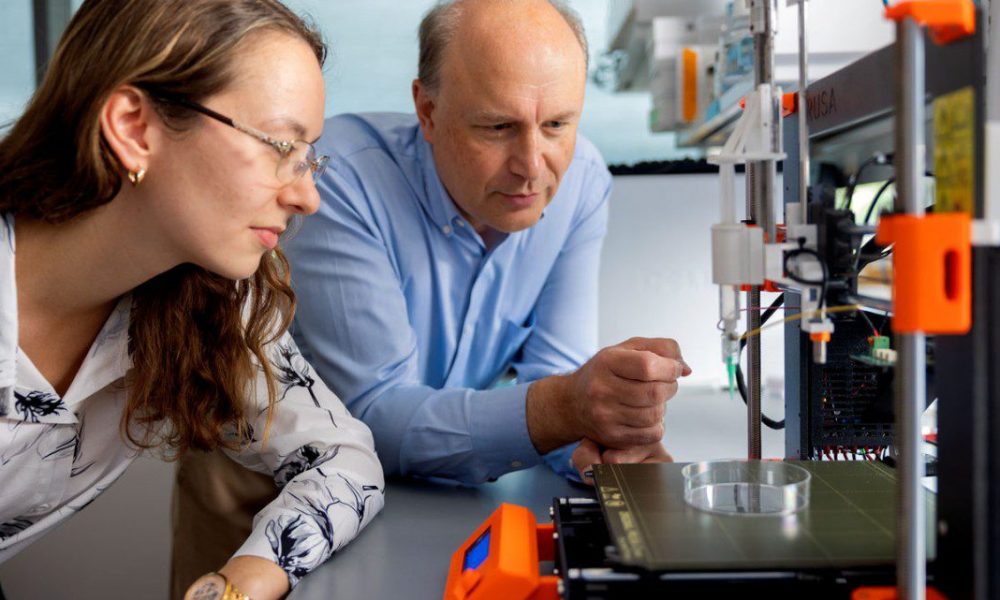 two people working together in a lab