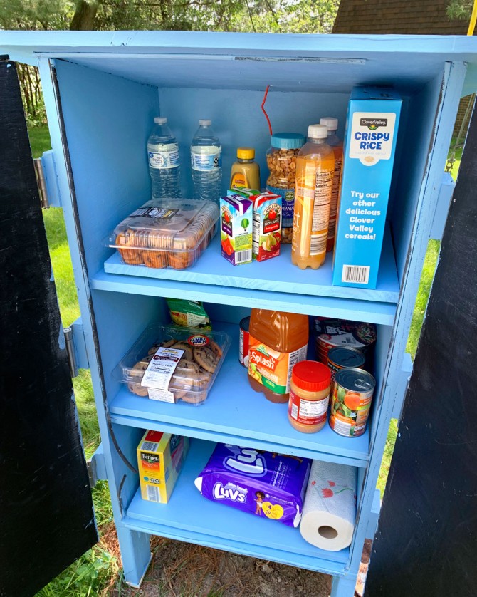 Curbing hunger: Students build inventive outdoor food pantry